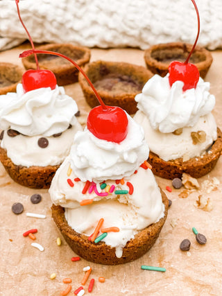 Chocolate Chip Cookie Cup Sundaes
