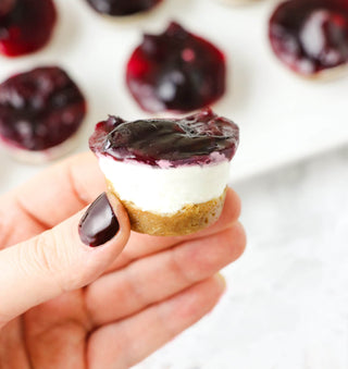 mini cherry cheesecakes with sugar cookie crust