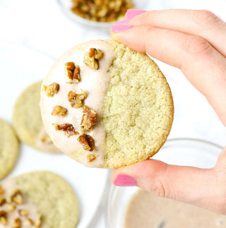 Cinnamon Iced Sugar Cookies with Candied Pecans
