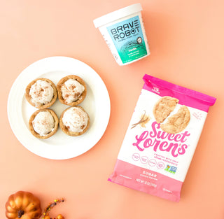 Pumpkin Spice Sugar Cookie Cups with Vanilla Ice Cream