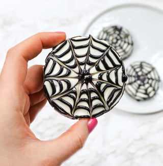 spiderweb brownie cookies