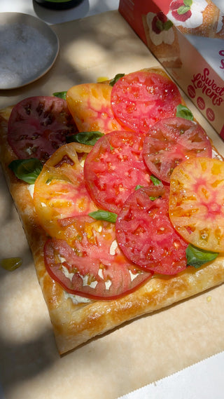 Basil Whipped Feta & Tomato Tart