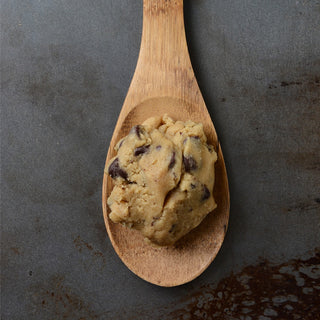 Cookie dough on spoon
