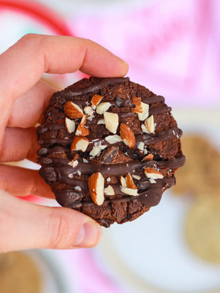 fudgy brownie cookies with almonds