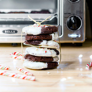 Minty White Chocolate Dipped Fudgy Brownie Cookies