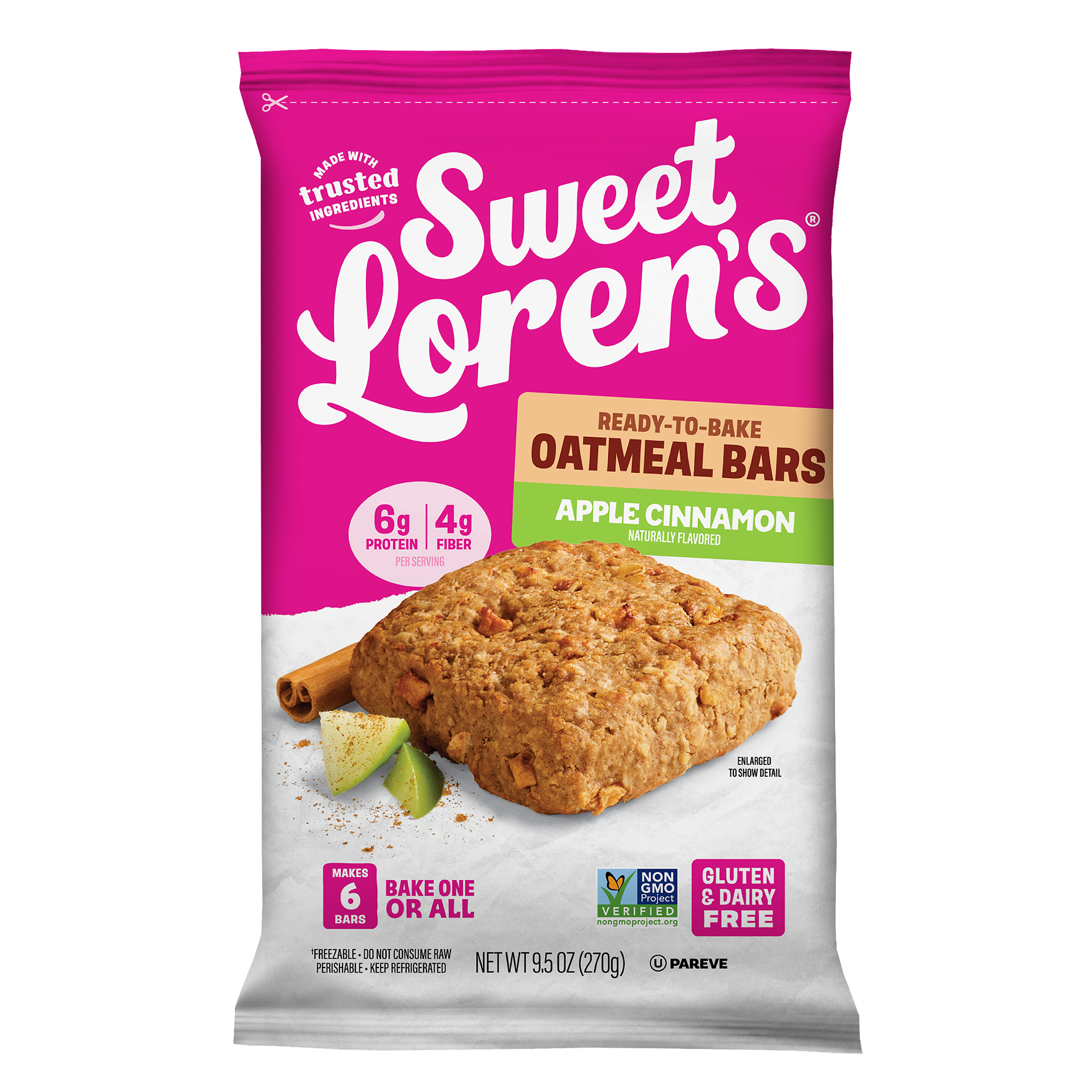 Sweet Loren's Apple Cinnamon Oatmeal Bars Ready-to-Bake Breakfast Dough — product image