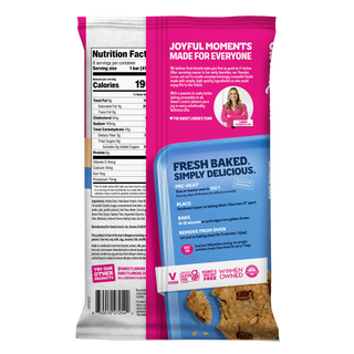 Back of Sweet Loren's Chocolate Chunk Oatmeal Bars package with nutrition facts