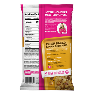 Back of Sweet Loren's Salted Caramel Chocolate Cookie Dough package with nutrition facts