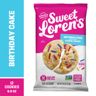 Sweet Loren's Birthday Cake Cookie Dough package with flavor and pack size