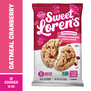 Sweet Loren's Oatmeal Cranberry Cookie Dough package with flavor and pack size