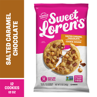 Sweet Loren's Salted Caramel Chocolate Cookie Dough package with flavor and pack size