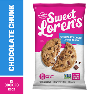 Sweet Loren's Chocolate Chunk Cookie Dough package with flavor and pack size