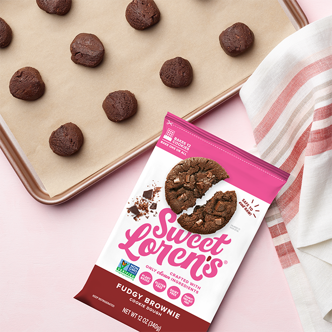 Fudgy Brownie Gluten-Free Pre-Cut Cookie Dough – Sweet Loren’s