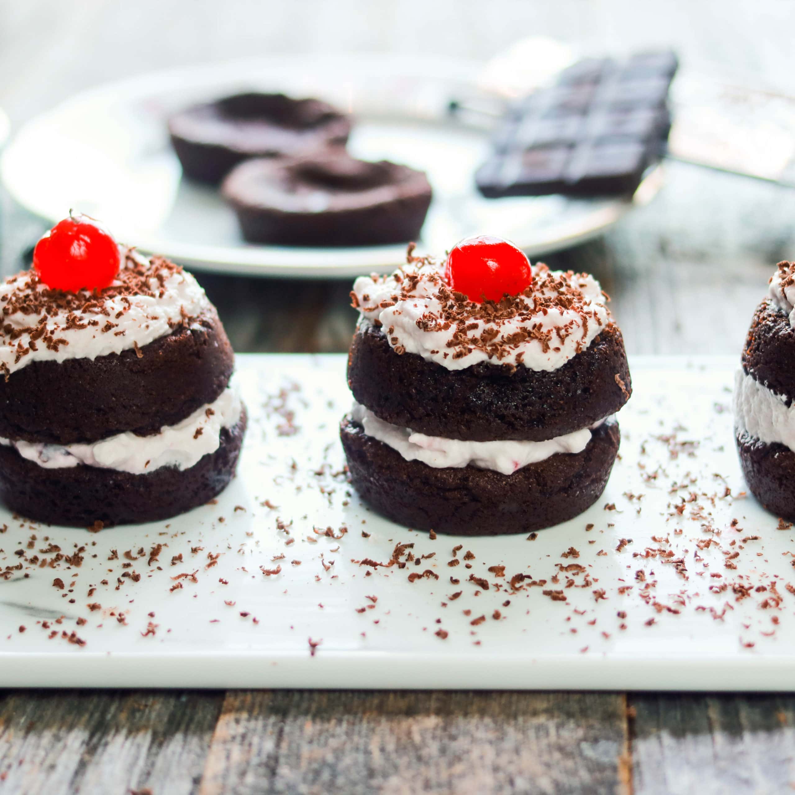 Black Forest Mini Brownie Cakes - Easy Recipes - Sweet Loren&amp;#39;s